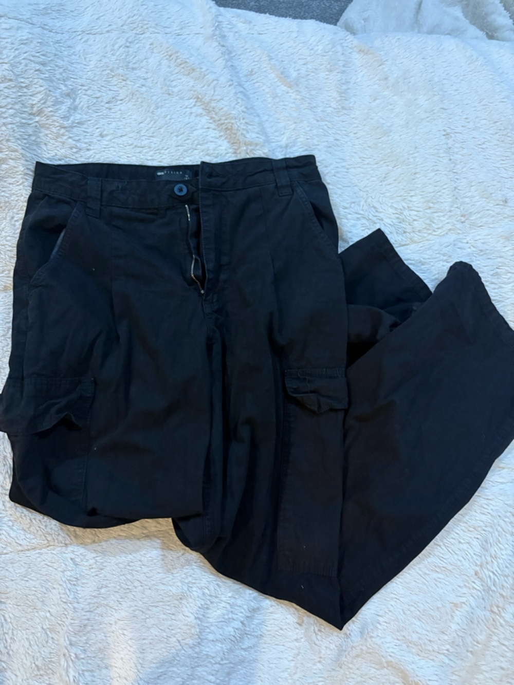 ASOS DESIGN Tall oversized cargo pants in washed black- 8 Tall